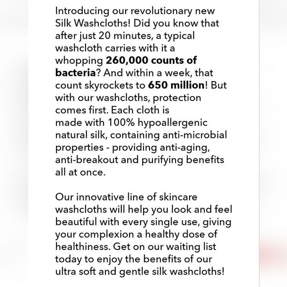 Night 100% Raw Silk Skincare Washcloth- 1PK - Picture 9 of 10